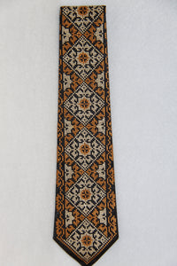 Brown Embroidered Neck Tie