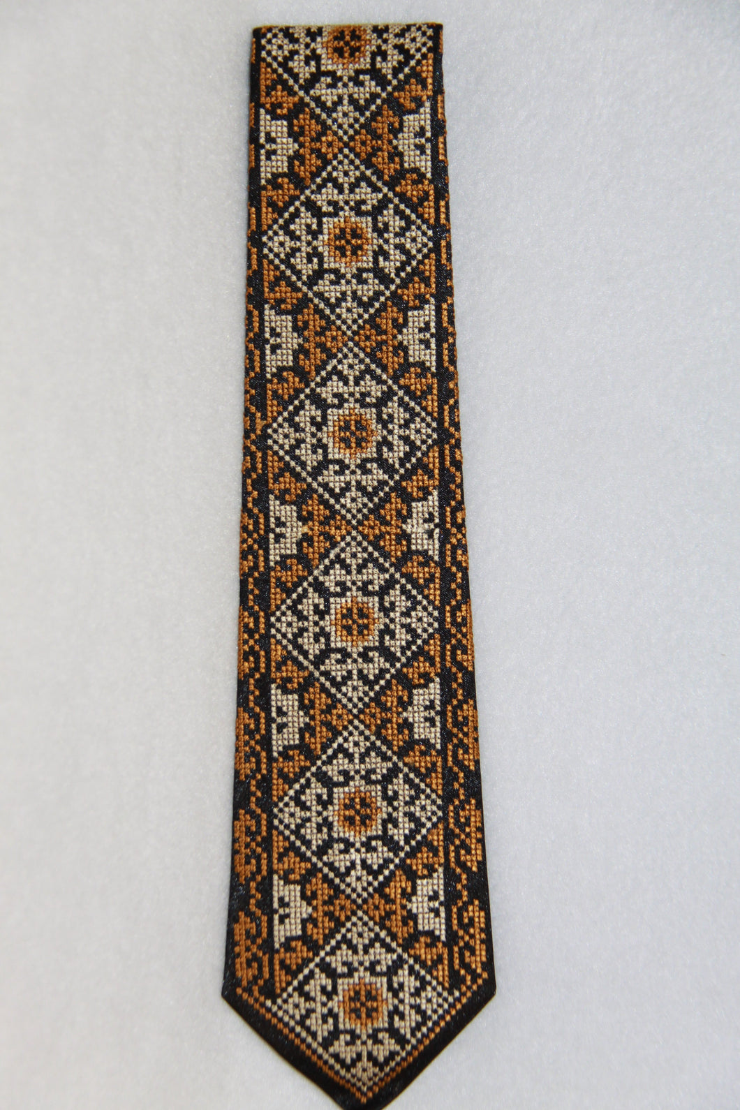 Brown Embroidered Neck Tie