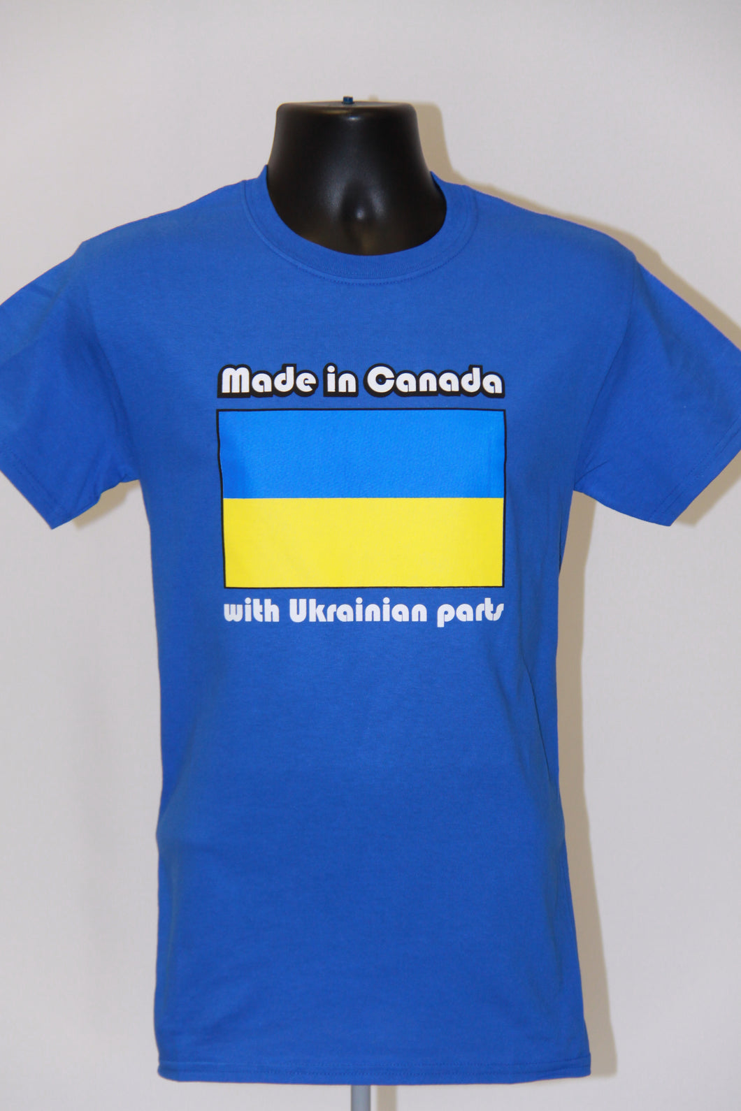 Made In Canada with Ukrainian Parts T-Shirt- Royal Blue
