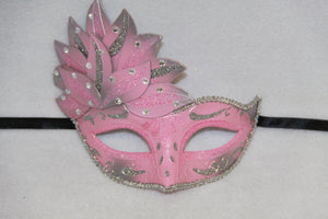 Masquerade Mask Venetian Leaf Light Pink