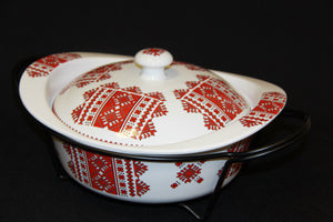 Round Casserole with Lid & Stand
