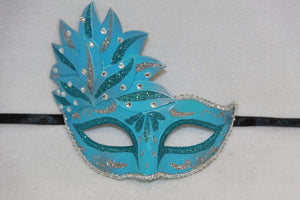 Masquerade Mask Venetian Leaf Light Blue
