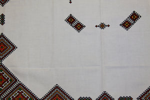 Hand Embroidered Linen Tablecloth 56" x 56"