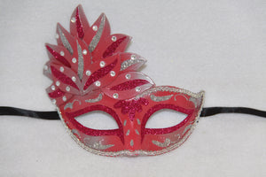 Masquerade Mask Venetian Leaf Pink