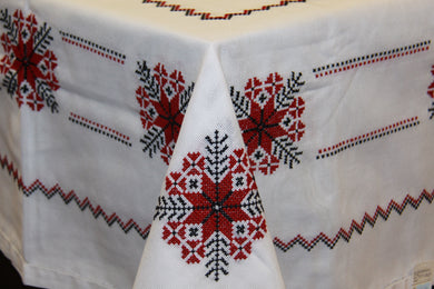 Hand Embroidered  Linen Tablecloth 53