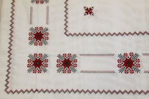 Hand Embroidered  Linen Tablecloth 53" x 82"