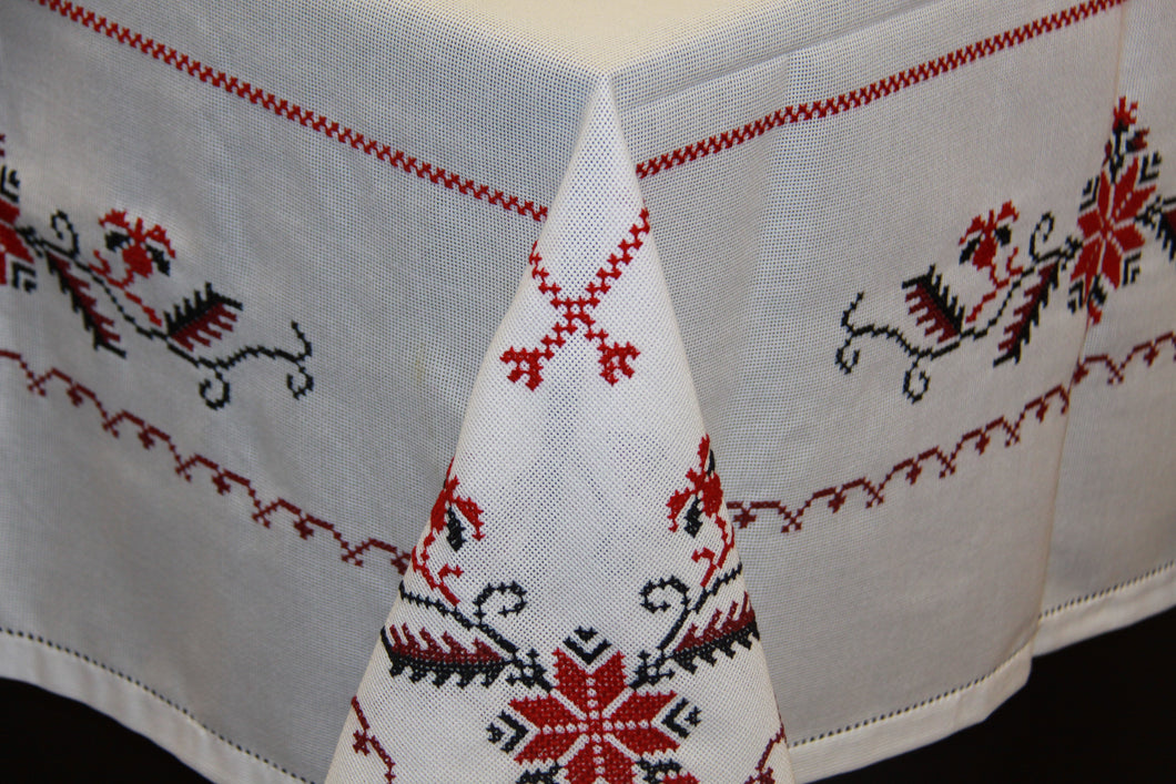 Hand Embroidered  Linen Tablecloth 57