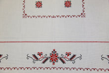 Load image into Gallery viewer, Hand Embroidered  Linen Tablecloth 57&quot; x 57&quot;