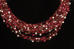 Airy Crochet Bead Necklace