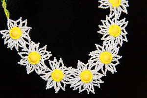 White Daisies 3D Art Necklace
