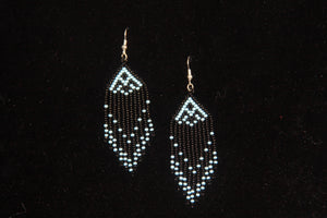 Black & Blue Beaded Earrings