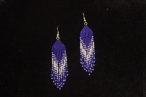 Blue & Silver Beaded Earrings