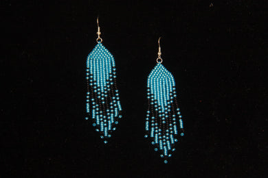 Black & Blue Beaded Earrings