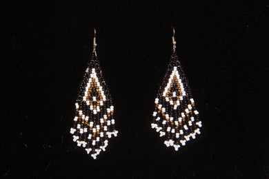 Black & White Beaded Earrings