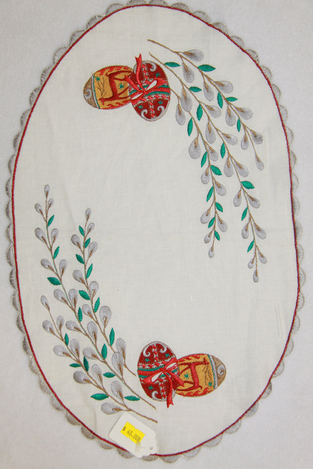 Embroidered Easter Basket Cover