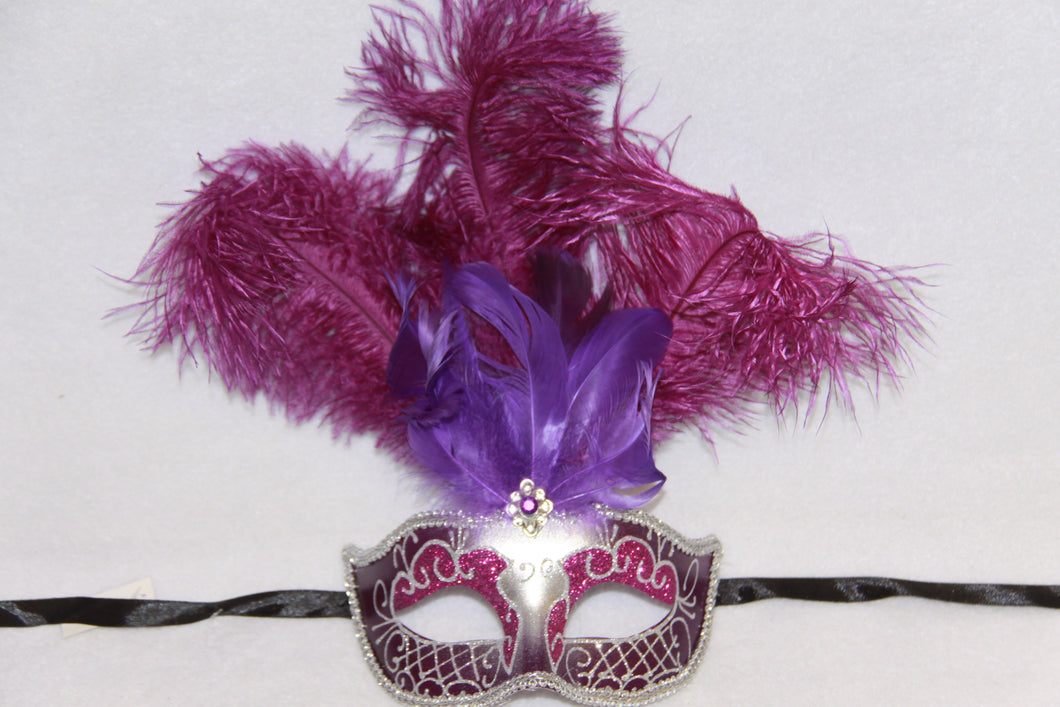 Masquerade Mask Purple Feathers