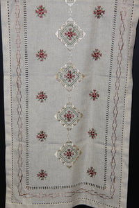 Hand Embroidered Table Runner 17" x 37"
