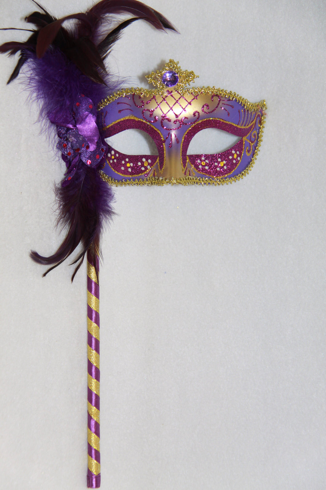 Masquerade Mask Purple with Stick