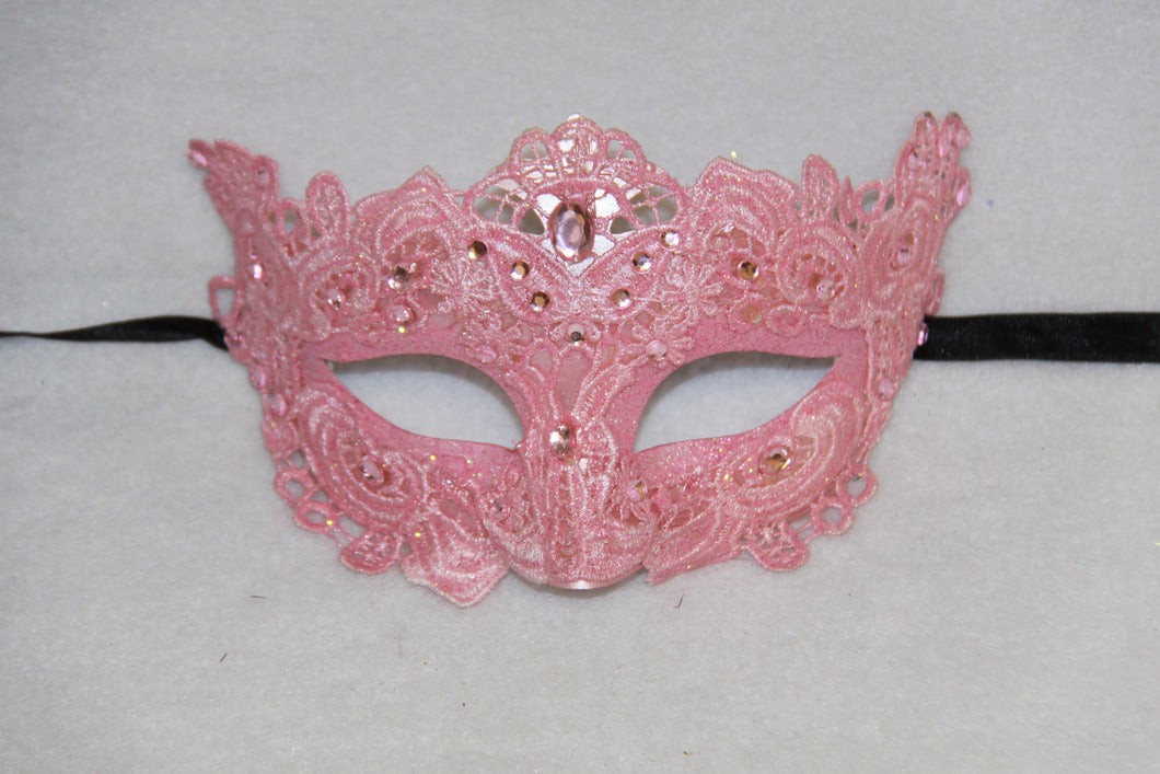 Lace Masquerade Mask Pink
