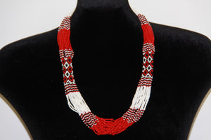 Red & White Rope Gerdan Necklace