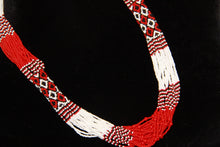 Load image into Gallery viewer, Red &amp; White Rope Gerdan Necklace