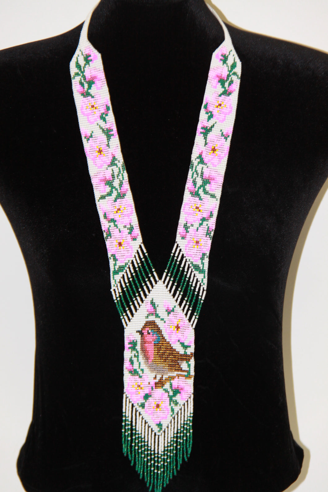 Pink Flower with Bird Gerdan Necklace