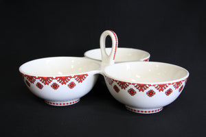 Triple Serving Dish with Handle