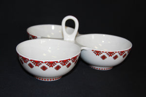 Triple Serving Dish with Handle
