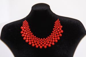 Red Drawstring Accent Necklace