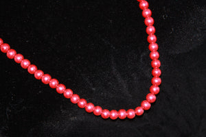 Red Glass Pearl Bead Necklace