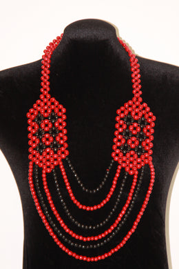 Red & Black Wooden Gerdan Necklace