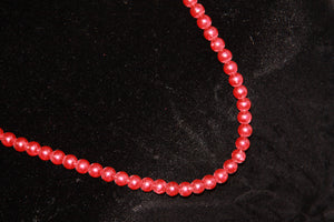 Transparent Glass Red Bead Necklace