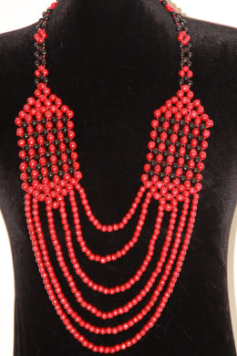 Red & Black Wooden Gerdan Necklace