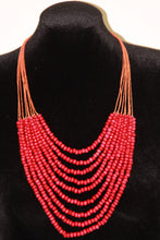 Load image into Gallery viewer, 9 Layer Red Bead Necklace