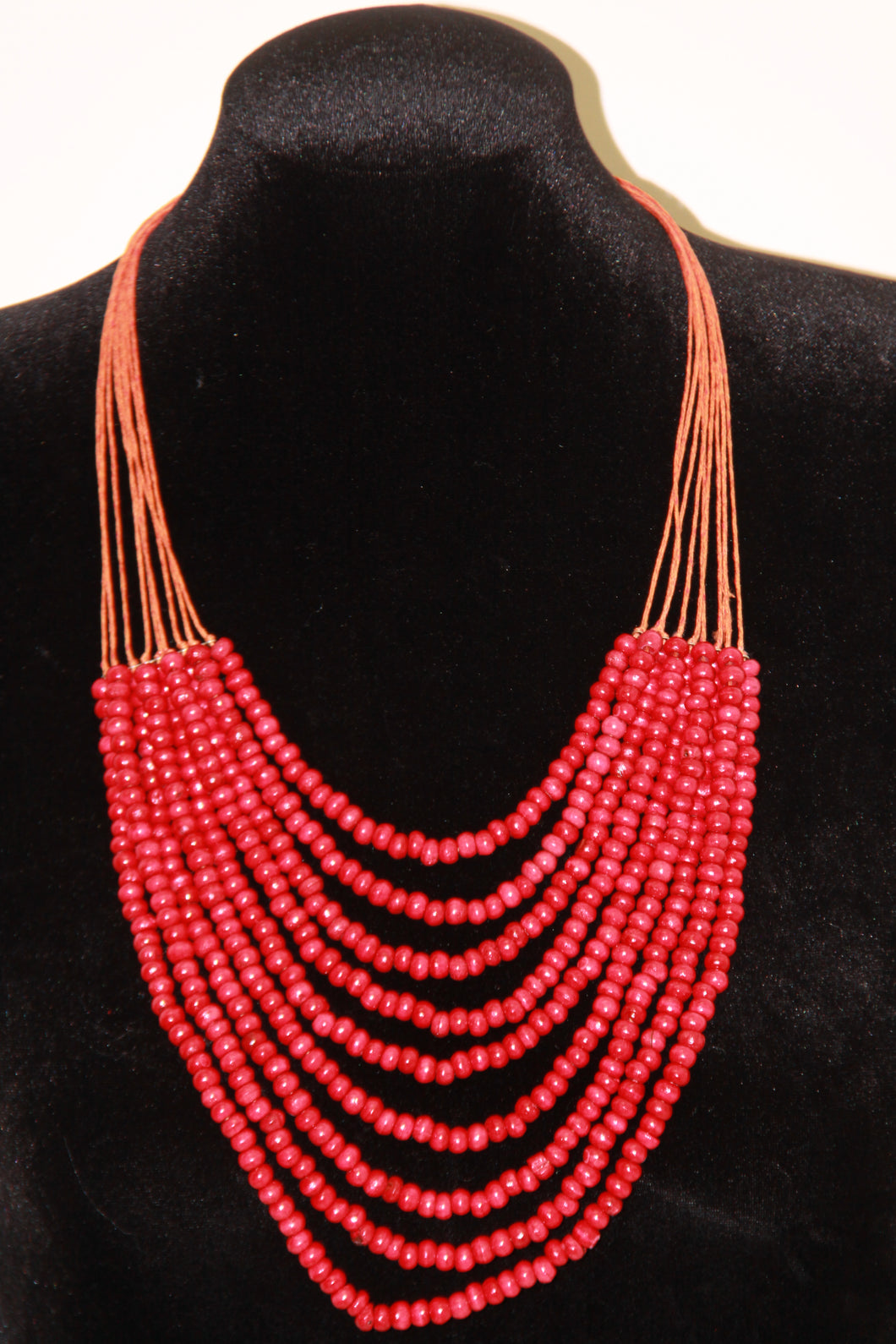 9 Layer Red Bead Necklace