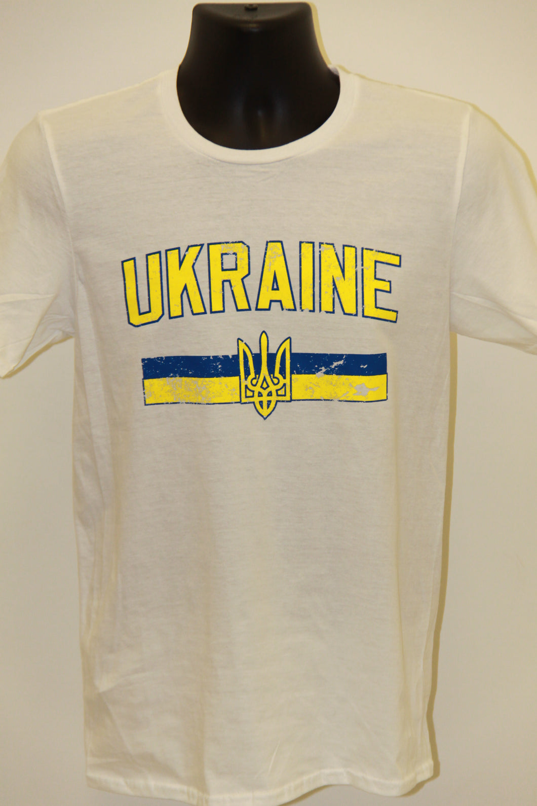 Distressed Ukraine Flag Softstyle T-Shirt- White