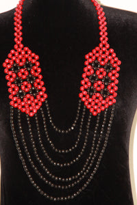 Red & Black Wooden Gerdan Necklace