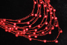 Load image into Gallery viewer, Raspberry Bead/ Crochet Necklace