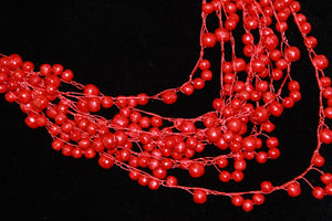 Red Bead/ Crochet Necklace