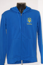 Load image into Gallery viewer, Ukraine Crest Full Zip Hoodie- Royal Blue
