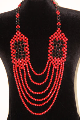 Red & Black Wooden Gerdan Necklace