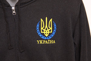 Ukraine Crest Full Zip Hoodie- Black