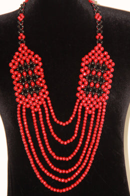 Red & Black Wooden Gerdan Necklace