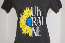 Load image into Gallery viewer, Sunflower Ukraine Ladies Fit Softstyle T-Shirt- Charcoal