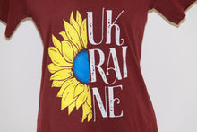 Load image into Gallery viewer, Sunflower Ukraine Ladies Fit Softstyle T-Shirt- Cardinal