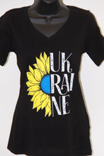 Load image into Gallery viewer, Sunflower Ukraine Ladies Fit Softstyle T-Shirt- Black