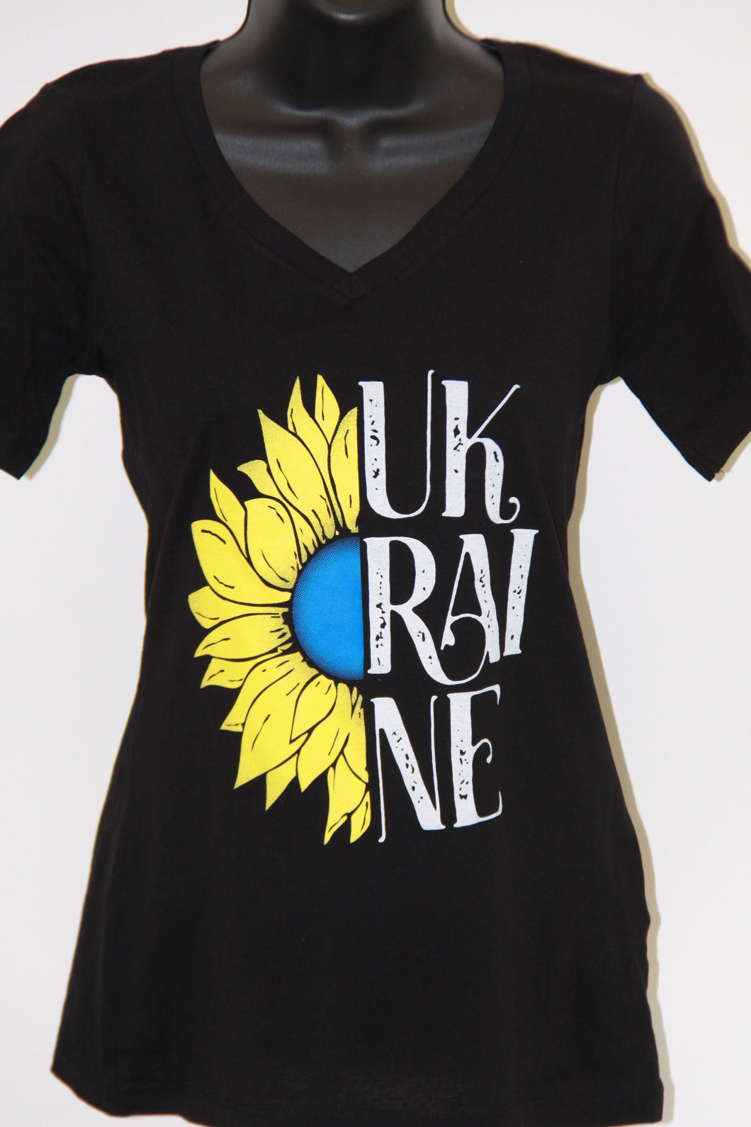 Sunflower Ukraine Ladies Fit Softstyle T-Shirt- Black