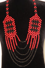 Load image into Gallery viewer, Red &amp; Black Wooden Gerdan Necklace
