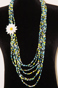 Blue & Yellow Daisy Necklace
