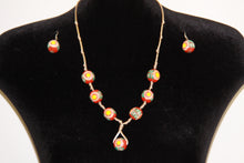 Load image into Gallery viewer, Hand Painted Necklace and Earring Set